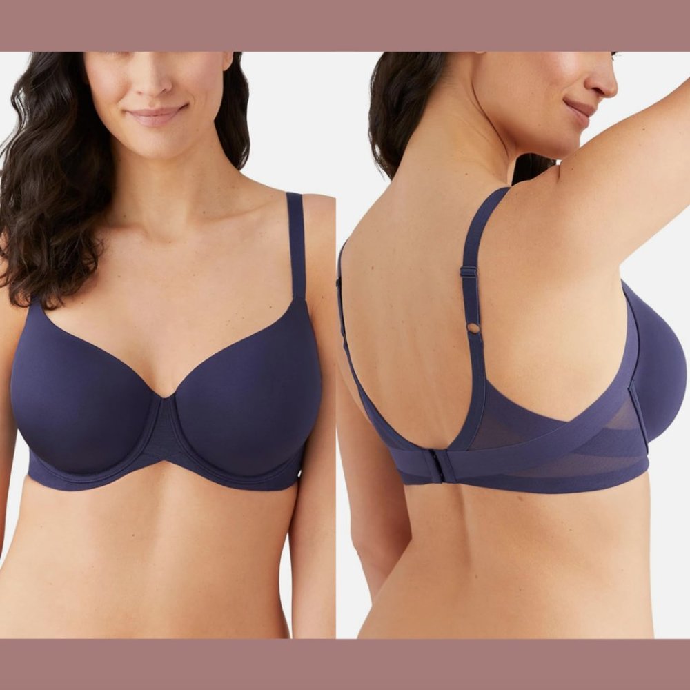 NWT Wacoal [ 40DDD US] Ultimate Side Smoother Underwire‎ T-Shirt Bra Blue #6279